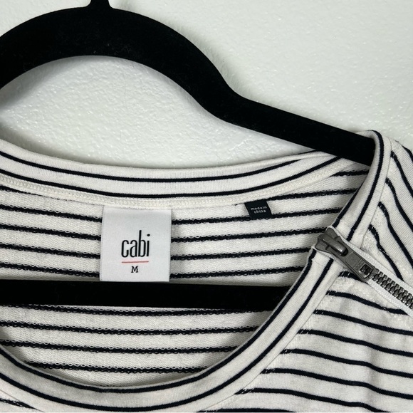 Cabi #5191 Striped Zip Tee Sz M - Picture 6 of 7